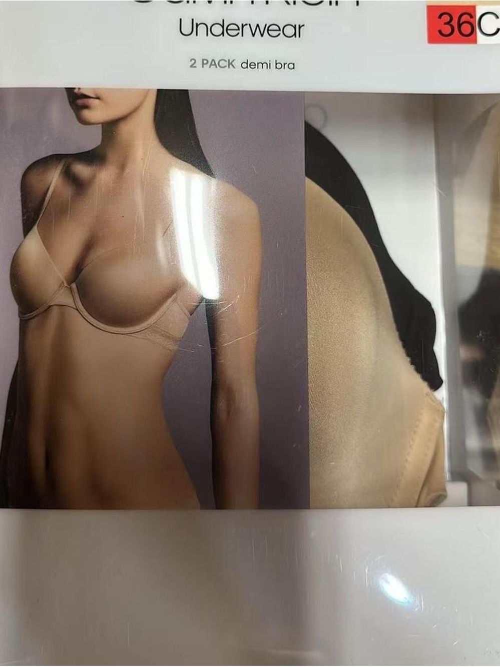 Calvin Klein 2-Pack Smooth Demi Bras in Nude & Black